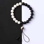 Buddha Stones Ebony YinYang Protection Bracelet Decoration Bracelet BS 12mm