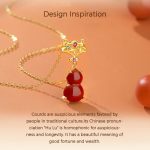 Buddha Stones 925 Sterling Silver Red Agate Gourd Auspicious Clouds Confidence Bracelet Necklace Pendant Earrings Set Bracelet Necklaces & Pendants BS 4