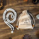 Buddha Stones White Turquoise Lotus Mala Healing Bracelet Mala Bracelet BS 4