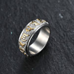 Buddha Stones Om Mani Padme Hum Balance Calm Titanium Steel Ring Rings BS main
