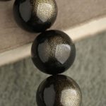 Buddha Stones Gold Sheen Obsidian Silver Sheen Obsidian Lovely Paw Lucky Cat Protection Bracelet Bracelet BS 7