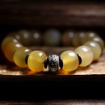 Buddha Stones Handmade Tibetan Sheep Horn Om Mani Padme Hum Auspiciousness Bracelet Bracelet BS 4