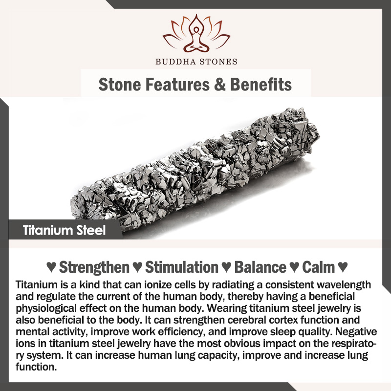 Buddha Stones Titanium Steel Good Luck Balance Bracelet Bracelet BS 1