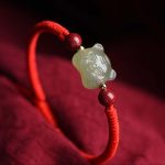 Jade Cinnabar Lucky Tiger String Bracelet