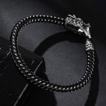 Buddha Stones Dragon Titanium Steel Protection Luck Bracelet Bracelet BS 5