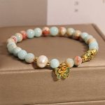 Buddha Stones Shoushan Stone Pearl Butterfly Wealth Bracelet Bracelet BS 2