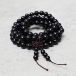 Buddha Stones 108 Mala Beads Bracelet Prayer Meditation Sandalwood Elastic Bracelet BS Ebony Wood