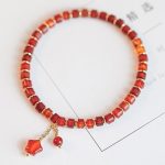 Natural Red Agate Endless Knot Four Leaf Clover Star Confidence String Bracelet Bracelet BS 16