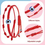 Buddha Stones 4Pcs Evil Eye Seven Knot Red String Protection Bracelet Bracelet BS 6