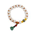 Buddha Stones Natural Bodhi Seed Red Agate Bodhi Calm Harmony Engraved Pumpkin Bead Lotus Bracelet Bracelet BS 16