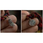 Buddha Stones Tibetan Handmade Colorful Thread 925 Sterling Silver Koi Fish Protection Strength String Bracelet Bracelet BS 11