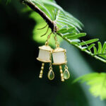 Buddha Stones 925 Sterling Silver Jade Prayer Wheel Luck Drop Earrings Earrings BS 4