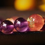 Buddha Stones Natural Citrine Amethyst Rutilated Quartz Prosperity Protection Bracelet Bracelet BS 8