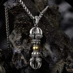Buddha Stones Tibetan Dorje Vajra Design Wealth Necklace Pendant Necklaces & Pendants BS Necklace&Keel Chain