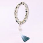 Buddha Stones Natural 108 Mala Beads Bodhi Seed Lotus Engraved Wisdom Tassel Bracelet Mala Bracelet BS 3