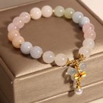 Buddha Stones Natural Morganite Confidence Butterfly Charm Bracelet Bracelet BS 1