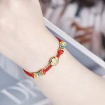 Buddha Stones Dunhuang 925 Sterling Silver Lotus Drum New Beginning Red Rope Bracelet Bracelet BS 8