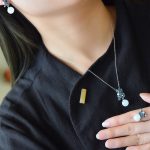Buddha Stones White Jade 925 Sterling Silver Pearl Flower Blessing Necklace Pendant Ring Earrings Bracelet Necklaces & Pendants BS 26