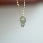 Buddha Stones 925 Sterling Silver Natural Double Peace Buckle Hetain Jade Luck Necklace Pendant Necklaces & Pendants BS 6