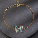 Buddha Stones 925 Sterling Silver Butterfly Zircon Love Chain Bracelet Bracelet BS 1