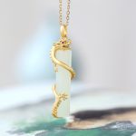 Buddha Stones Jade Dragon Phoenix Copper Protection Necklace Pendant Necklaces & Pendants BS 3