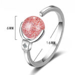 Buddha Stones Pink Crystal Soothing Rotation Ring Ring BS 10