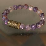 Buddha Stones White Crystal Red Hematoid Quartz Gold Rutilated Quartz Purple Phantom Protection Bracelet Bracelet BS 28