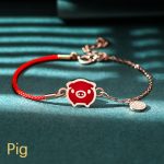 Buddha Stones 925 Sterling Silver Color-changing Chinese Zodiac Luck Protection Red String Chain Bracelet Bracelet BS Pig(Wrist Circumference 14-15cm)
