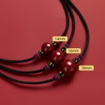 Buddha Stones Cinnabar Bead Blessing String Necklace Pendant Necklaces & Pendants BS 18mm
