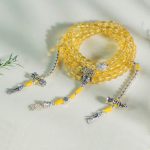 Buddha Stones 108 Mala Beads 925 Sterling Silver Natural Citrine Red Agate White Jade Prosperity Charm Bracelet Mala Bracelet BS 925 Sterling Silver