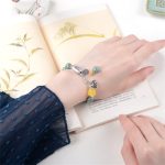 Buddha Stones 925 Sterling Silver Cyan Jade Amber Success Bracelet Bracelet BS 2