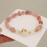 Buddha Stones Green Agate Sun Stone Cat's Eye Bodhi Seed Cat Paw Support Bracelet Bracelet BS 5