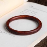 Buddha Stones Tibetan Small Leaf Red Sandalwood Ebony Green Sandalwood Protection Bracelet Bangle Bracelet BS Small Leaf Red Sandalwood 64mm
