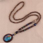 Buddha Stones Tibetan Wenge Wood Bodhi Seed Agate Elephant Protection Necklace Pendant Necklaces & Pendants BS Wenge Wood&Peacock Feathers