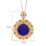 Buddha Stones 925 Sterling Silver Plated Gold Lazurite Positive Necklace Pendant Necklaces & Pendants BS 5