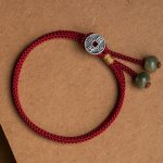 Buddha Stones 925 Sterling Silver Handmade Chinese Zodiac Natal Buddha Cyan Bodhi Seed Protection Braided Red String Bracelet Bracelet BS Fortune Copper Coin(Wrist Circumference 14-18cm)