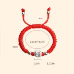 Buddha Stones 999 Sterling Silver Apple Red Multicolored Rope Luck Protection Handcrafted Kids Bracelet Bracelet BS 12