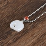 Buddha Stones 925 Sterling Silver Elephant Hetian Jade Abundance Necklace Pendant Bracelet Ring Earrings Set Bracelet Necklaces & Pendants BS 3