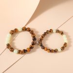 Buddha Stones 2Pcs Tiger Eye Glowstone Luminous Bead Protection Couple Bracelet Bracelet BS 4