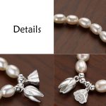 Buddha Stones 999 Sterling Silver Lotus Flower Pod Natural Pearl Healing Bracelet Bracelet BS 7