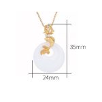 Buddha Stones White Jade Koi Fish Wealth Prosperity Necklace Pendant Necklaces & Pendants BS 4
