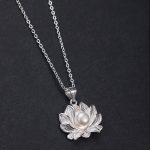 Buddha Stones 925 Sterling Silver Lotus Flower Pearl Wealth Necklace Pendant Necklaces & Pendants BS 3