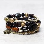 Buddha Stones Multilayer Irregular Turquoise Agate Beads Blessing Bracelet Bracelet BS Black Onyx