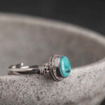 Buddha Stones 925 Sterling Silver Turquoise Wisdom Love Ring Ring BS 4