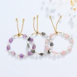 Buddha Stones Amethyst Pink Crystal Black Rutilated Quartz Spiritual Awareness Bracelet Bracelet BS 9