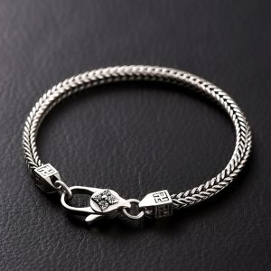 Buddha Stones Tibetan Double Dorje Vajra Swastika Spiritual Power Chain Bracelet Bracelet BS 22cm