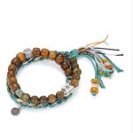 Buddha Stones 925 Sterling Silver Green Sandalwood Bodhi Seed Handmade Positive Bracelet Bracelet BS 11