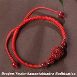 Buddha Stones Chinese Zodiac Natal Buddha Cinnabar Amulet Blessing String Bracelet Bracelet BS Dragon/Snake-Samantabhadra Bodhisattva(Wrist Circumference 16-19cm)