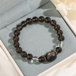Buddha Stones Natural Ice Obsidian Silver Sheen Obsidian Cute Cat Positive Bracelet Bracelet BS 1