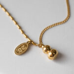 Buddha Stones 18k Gold Lucky Gourd Design Wealth Buckle Anklet Anklet BS 2